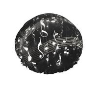 Musical Notes Treble print Bath cap Large bath cap Fit for all lengths of hair Protects hair bath cap Reusable