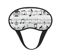 Musical Notes Treble Print Blindfold Sleep Mask, 100% Block Light Eye Sleep Shade Cover Eye Masks with Adjustable Strap