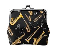 Musical Notes Treble Print Print Coin Purse for Men Women Leather Kiss Lock Small Pouch Coin Wallet