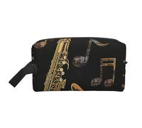 Musical Notes Treble Printed Makeup Bag Travel Portable Cosmetic Bag Large Capacity Makeup Case Toiletry Handbag Organiser for Women