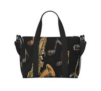 Musical Notes Treble Printed Travel Bag Duffle Bag for Men Women, Large Water Resistant Gym Bag Weekend Holdall Bag with Shoulder Strap