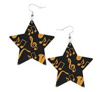 Musical Notes Treble Statement Earrings for Women, Star Drop Earrings, Elegant Dangle Jewelry for Formal Gatherings