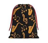 Musical Notes Treble Ultra Soft Velvet Gift Bag, Comfortable To The Touch, Reusable