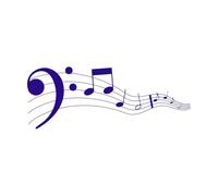 Musical Notes Wave and Stave Treble and bass Clef Song or Sheet Music Flat Design Fine Carving Stickers 48x125.9cm Tattoo Culture DarkBlue