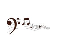 Musical Notes Wave and Stave Treble and bass Clef Song or Sheet Music Flat Design Wall Decals Paster Paper 30x78.7cm Art Decoration Coffee
