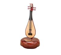 Musical Ornaments 8.26in Rotating Music Box Musical Instrument Crafts Miniature Guitar Lute Model Creative Mini Box Base(Lute)