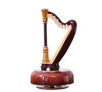 Musical Ornaments Rotating Harp/moon Guitar Model Classical Music Box Detachable Music Box Musical Instrument Ornament(A)