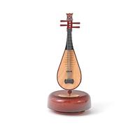 Musical Ornaments Rotating Music Box Mini Guitar/Violin/Pipa/Harp/Yueqin Model Living Room Ornaments(C)