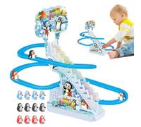 Musical Penguin Race - 25.5x14x24.5cm ABS Track Toy With LED Lights, Moving Roller Coaster | Perfect for Kids Boys Girls Parent Child Interaction, Multiplayer Games, Party Fun, Indoor Entertainment