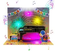 Musical Piano Birthday Card with LED Lights - 3D Pop-Up Happy Birthday Card with Music and Dynamic Light Effects - for Pianists, Musicians, Music Teachers, and Music Lovers - Gift for Adults & Kids