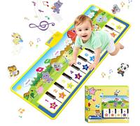 Musical Piano Mat Toy for 1 2 3 Year Old Boys Girls, Foldable Non-Slip Dance Play Mat with 10-Key Keyboard, Volume Control & Record Playback, Early Learning Toddler Gift for 1st Birthday & Christmas