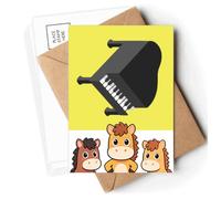 Musical Piano Pluck Postcards Envelopes Cards Mailing Year Horse