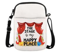 Musical Play Performer Gift Musical Lovers Gift The Stage is My Happy Place Crossbody Bag for Musician, Stage Happy Place Cr, Multifunctional