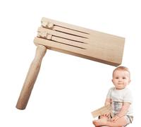 Musical Ratcheting Wooden Rattle | Wooden Rattle with Musical Sound | Educational Spinner Toy for Parties, Sporting Events & Musical Instrument