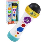 Musical Recording Microphone for Toddlers Age 18 Months Plus Toy Microphone with 18 Melodies 10 Sound Effects Recording Playback Light Up Top Battery Included