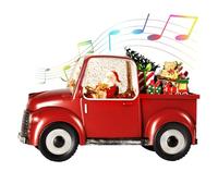 Musical Red Truck Snow Globe with Swirling Glitter with Santa, Christmas Tree,Gifts,Bear,Small Train,Christmas Decoration