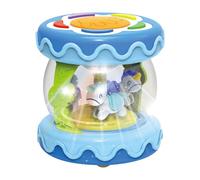 Musical Rotating Light Up Drum Toy, Rotating Crawling Learning Drum, Sensory Activity Toys, Lights And Music Plush, For 12 Months Boy Girl, 3.94x3.94x4.33 Inch