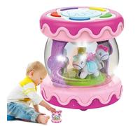 Musical Rotating Toy , Light Up Crawling Drum, 10x8 Inches Learning Toy with Feature, Sensory Activity, Toys with Colorful Lights for 12 Month Boys Girls