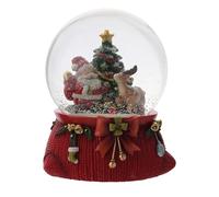 Musical Santa with Reindeer Scene Snow Globe - Large