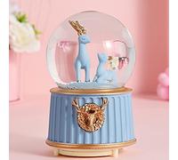 Musical Snow Globe Light Up Crystal Ball Music Box Automatic Snowfall Elk Illuminated Snow Globe Desktop Ornament