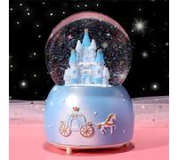 Musical Snow Globe Novelty Rotating Music Box Light Up Automatic Snowfall Globe Desktop Ornament Birthday Christmas New Year Musical Gifts for Kids