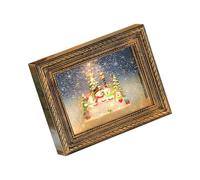 Musical Snow Globes Christmas Photo Frame With LED Lights And Built In Melodies For Holiday Decorations Battery Operated Snowfalls Music Frame