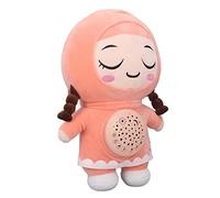 Musical Soother Toy, Plush Night Light Doll Ultra Soft Texture Sleep Aid Wide Uses for Help Fall Asleep for Bedroom Decoration (Girl with Close Eyes)