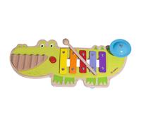 Musical Sound Table Crocodile Xylophone Cymbal Squeaker Washboard Wooden Toy
