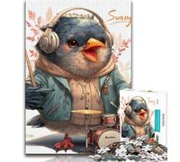 Musical Sparrow Adult Jigsaw Puzzles 1000 Pieces,Challenging Game And Family Play for Is Ideal As A Gift for The Whole Family 50x75cm