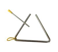 Musical Steel Triangle Percussion Instrument for Kids 4-inch Educational Toy Striker Included Ideal for Early Learning Effortless Playing and (Silver, One Size)