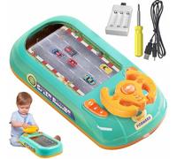 Musical Steering Wheel Toy, Car Racing Adventure Toy, Racing Adventure Car Steering Wheel Toy for Boys 3+, Interactive Educational Learning Race Car Toy with Music & Sound, 200 Levels(Green)