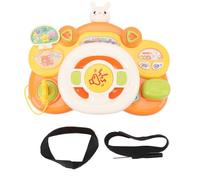 Musical Steering Wheel Toy Realistic Sound Light Multifunctional Learning Education Toddler Driving Toy for Kids Children Plastic 23cm (Bunny)