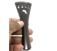 Musical String Violin Tailpiece Ebony Wood Round Style french model 4/4 with white shell Dolphin Lilly Pack Of 1