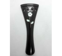 Musical String Violin Tailpiece Ebony Wood Round Style french model 4/4 with white shell Flower Lilly Pack Of 1