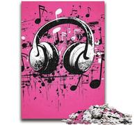 Musical Symbol Headphones 1000 Piece Jigsaw Puzzles for Adults & Teens,for Educational Game Challenge Toy for Is Ideal As A Gift for The Whole Family (50X75cm)