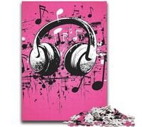 Musical Symbol Headphones Jigsaw Puzzles for Teenagers 1000 Jigsaws,Challenging Game And Family Play for Is Ideal As A Gift for The Whole Family (38X52cm)