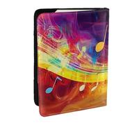 Musical Symbol Printed Passport Holder,Travel Pu Leather Passport Cover Case Organiser for Men Women,6.5 Inch
