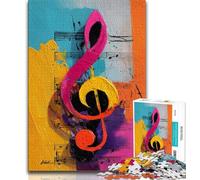 Musical Symbols Adult Jigsaws 1000 Piece,Educational Game Challenge Toy Wall Decoration Unique Birthday And Xmas Gifts 75x50cm