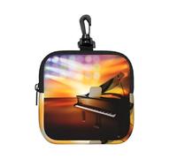 Musical Theatre Square Zipper Pouch with All-Over Print,Waterproof Small Organizer Bag, Lightweight Durable for Coins,Cards, Keys for Travel Daily Use