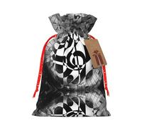 Musical Theme Music Clefs Christmas Drawstring Sack Gift Bag, Lightweight And Cute In Design
