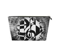 Musical Theme Music Clefs Leather Travel Wash Bag, Stylish and Durable, Easy to Carry