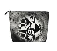 Musical Theme Music Clefs Multi Functional Single-Layer Linen Makeup Bag - Fashionable and Practical Cosmetic Storage Bag