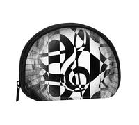 Musical Theme Music Clefs Portable Mini Change Storage Bag, Stylish and Compact Coin Purse, Suitable for Daily Carrying