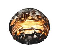Musical Theme Music Clefs Shower Cap for Women Double Layers Thick Hair Caps Reusable Waterproof Bath Caps with Elastic Band Hair Hat Washable Shower Hat for Men Women Spa Salon