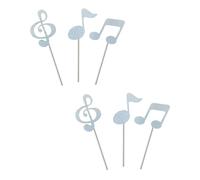Musical Theme Party Decoration Quaver Shaped Cake Insert Safe Paper Craft Eighth Note Toppers for Dessert Display Colorful Music Note Decoration