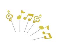 Musical Theme Party Decoration Quaver Shaped Cake Insert Safe Paper Craft Eighth Note Toppers for Dessert Display Colorful Music Note Decoration