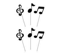 Musical Theme Party Decoration Quaver Shaped Cake Insert Safe Paper Craft Eighth Note Toppers For Dessert Display Festives Music Note Cake Picks