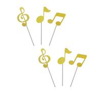 Musical Theme Party Decoration Quaver Shaped Cake Insert Safe Paper Craft Eighth Note Toppers For Dessert Display Festives Music Note Cake Picks