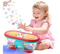 Musical Toy For Baby 1 Year Old, Musical Light-Up Toy for Children 12 M +, | Activity Cube Double Hand Baby Clap Drum Ocean Light Projection Toy Musical Instrument Sound Toy Gift for Boys Girls