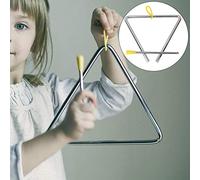 Musical Triangle 6in Steel Instrument for Children Yellow Hanger High Grade Vibrant Sound Quality Early Childhood Music Rhythm Education